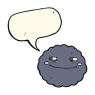 cartoon happy rain cloud with speech bubble N3