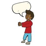 cartoon happy man with speech bubble N336