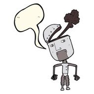 cartoon funny robot with speech bubble N56