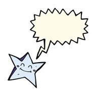 cartoon happy star character with speech bubble N13