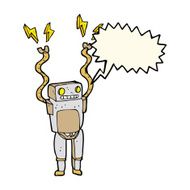 cartoon funny robot with speech bubble N57