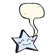 cartoon happy star character with speech bubble N14