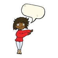 cartoon dancing woman with speech bubble N39