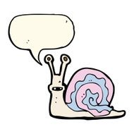 cartoon snail with speech bubble N27