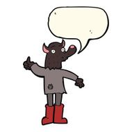 cartoon funny werewolf with speech bubble N11
