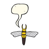 cartoon bug with speech bubble N23