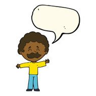 cartoon boy with mustache speech bubble N8