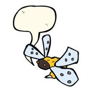 cartoon bee with speech bubble N19