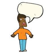 cartoon terrified man with speech bubble N146