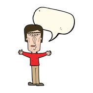 cartoon angry man with speech bubble N67
