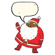 funny waving santa claus cartoon with speech bubble N15