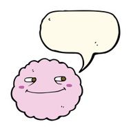 cartoon happy cloud with speech bubble N4