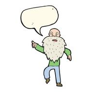 cartoon stressed old man with speech bubble N12