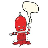 cartoon alien spaceman with speech bubble N16