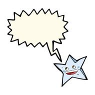 cartoon happy star character with speech bubble N15