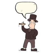 cartoon smoking gentleman with speech bubble N7