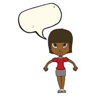 cartoon pretty woman with speech bubble N195