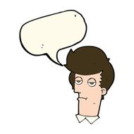 cartoon bored man with speech bubble N27