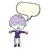 cartoon vampire girl with speech bubble N167