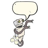 cartoon funny robot with speech bubble N59