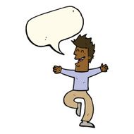 cartoon laughing man with speech bubble N14