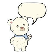 cartoon cute polar bear with speech bubble N52
