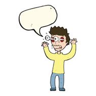 cartoon terrified man with speech bubble N147
