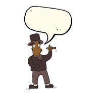 cartoon smoking gentleman with speech bubble N8