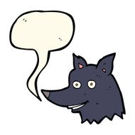 cartoon wolf head with speech bubble N16