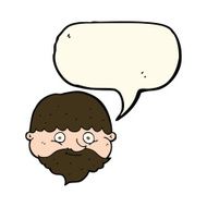 cartoon bearded man with speech bubble N31