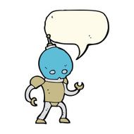 cartoon alien robot with speech bubble N12