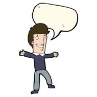 cartoon happy man with speech bubble N337