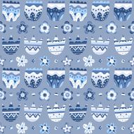 Floral seamless pattern on blue background