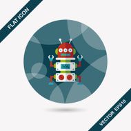 robot concept flat icon with long shadow eps10 N216