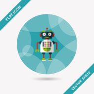 robot concept flat icon with long shadow eps10 N218
