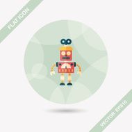 robot concept flat icon with long shadow eps10 N219