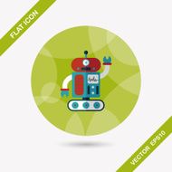 robot concept flat icon with long shadow eps10 N220
