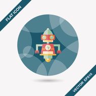 robot concept flat icon with long shadow eps10 N221