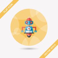 robot concept flat icon with long shadow eps10 N222