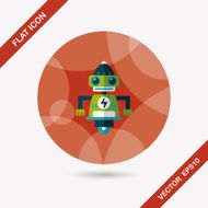 robot concept flat icon with long shadow eps10 N223
