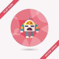 robot concept flat icon with long shadow eps10 N225