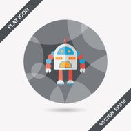 robot concept flat icon with long shadow eps10 N226