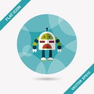 robot concept flat icon with long shadow eps10 N227