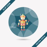 robot concept flat icon with long shadow eps10 N228