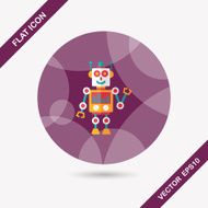 robot concept flat icon with long shadow eps10 N229