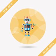 robot concept flat icon with long shadow eps10 N230