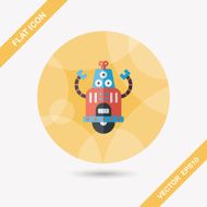 robot concept flat icon with long shadow eps10 N233