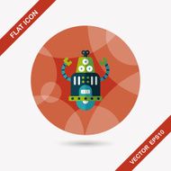 robot concept flat icon with long shadow eps10 N234