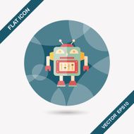 robot concept flat icon with long shadow eps10 N235