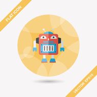 robot concept flat icon with long shadow eps10 N237